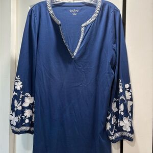 Lilly Pulitzer Blue and White Tunic Top